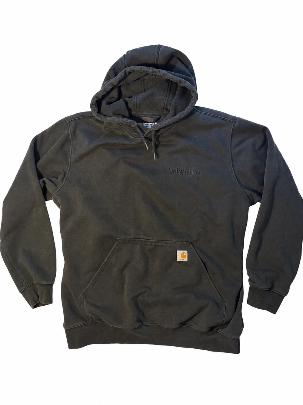 Men’s Carhartt Black Pullover Hoodie with Logo Patch size XL